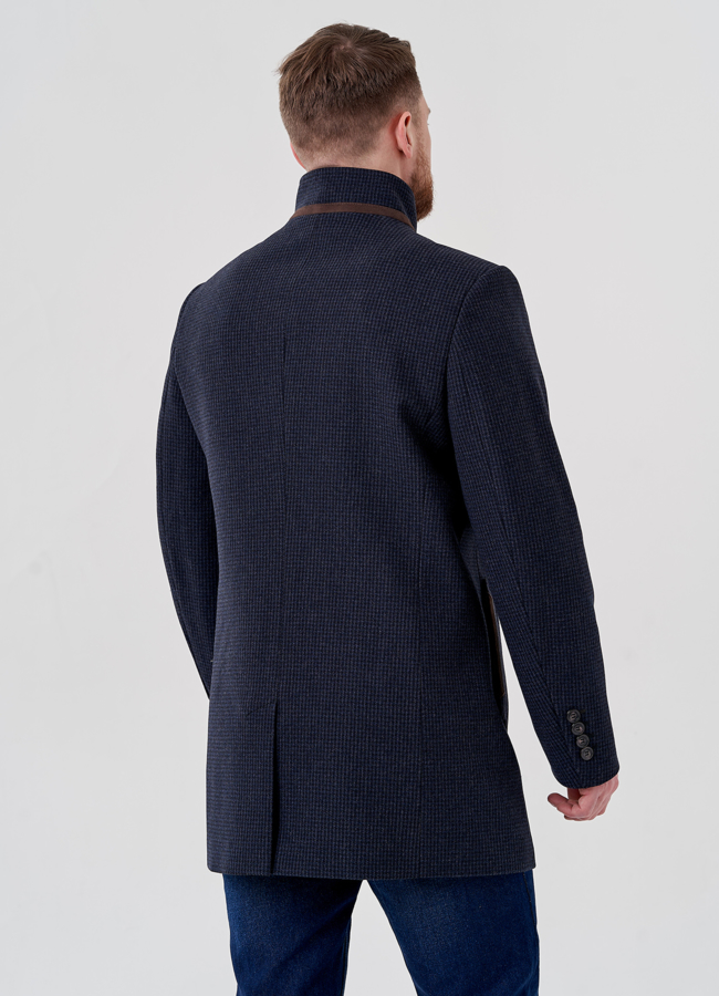 Мужское пальто в темно-синем цвете  модель № 24412 универмаг малина