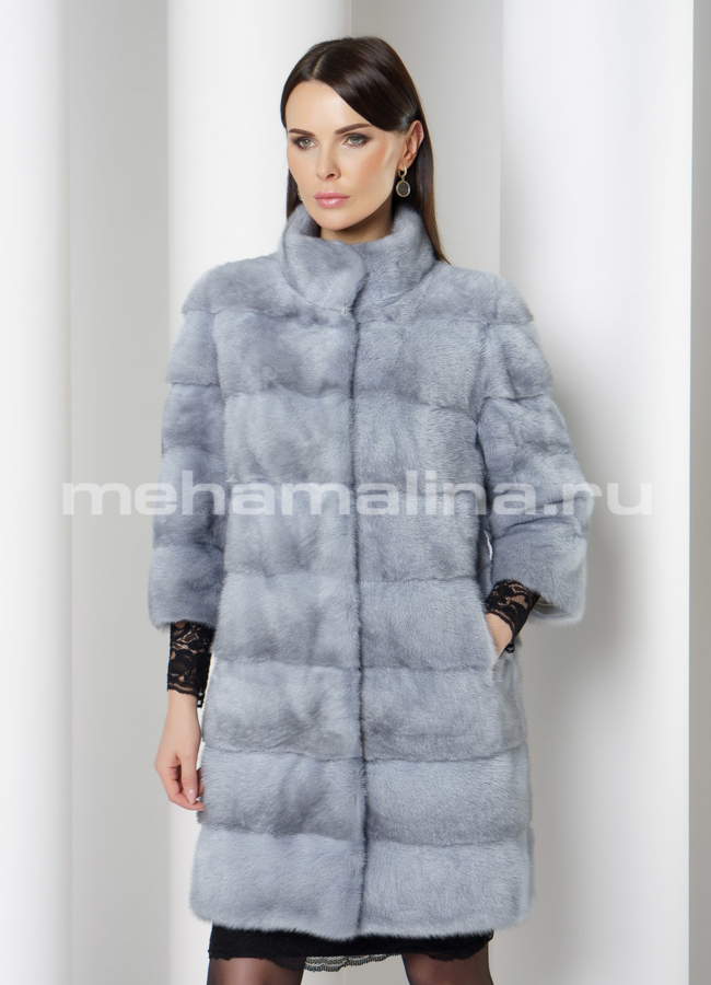 фото Норковая шуба поперечная, трансформер  модель № S-759