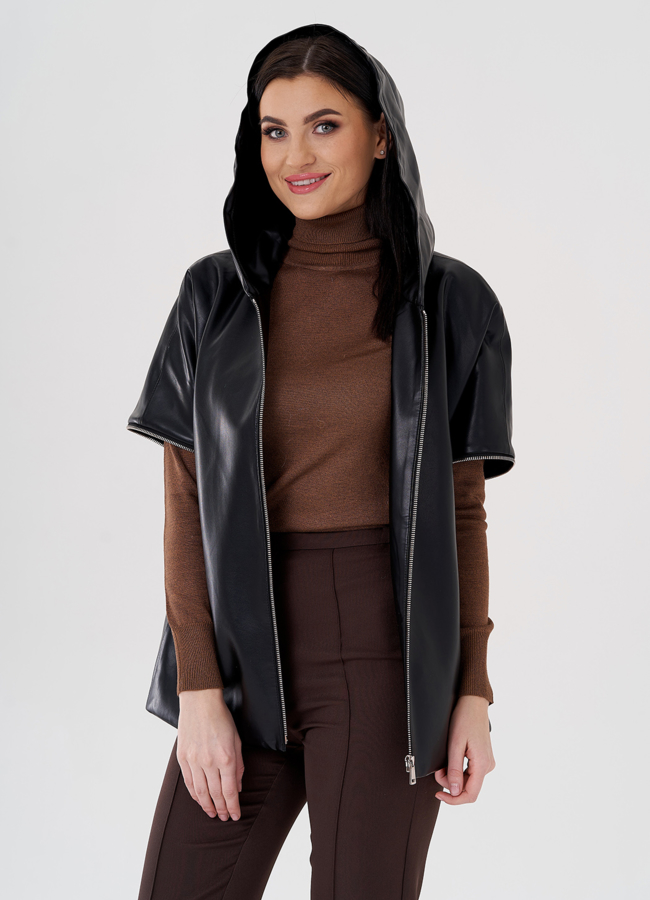 Женская куртка 2 в 1 трансформер с капюшоном  модель № 24211 универмаг малина