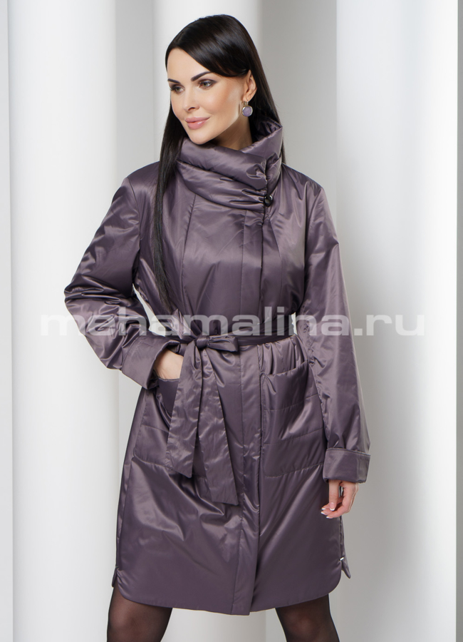 Пальто с накладными карманами и воротником стойкой модель № 166 универмаг малина