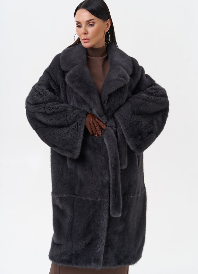 Норковая шуба с английским воротником  модель № 29166 в кредит