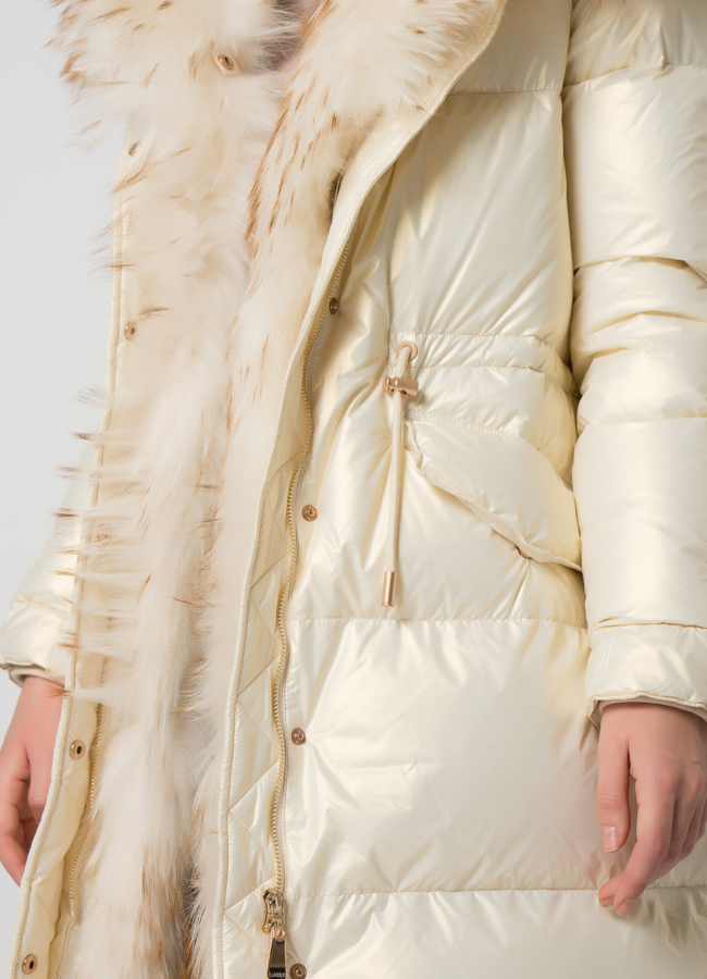 Парка- пуховик белого цвета модель № 75734 универмаг малина