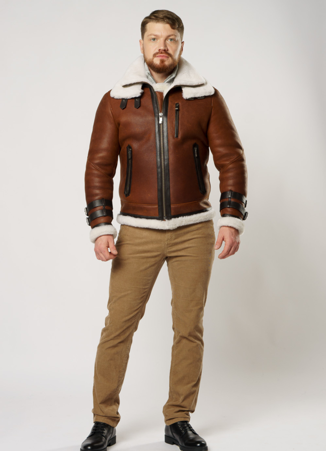 фото Дубленка пилот на молнии модель № DM-128