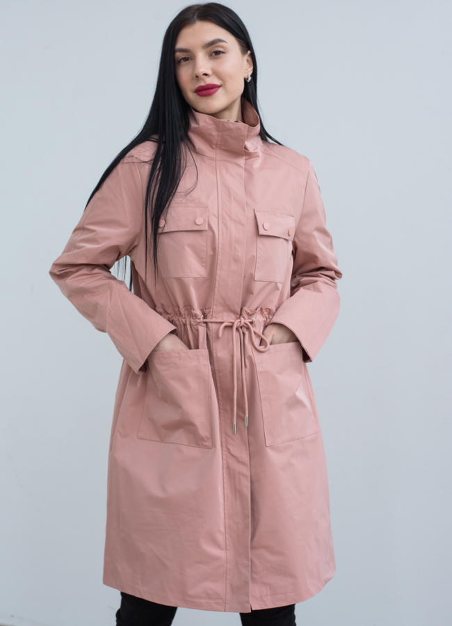 Плащ женский в пудровом цвете  модель № 22874 универмаг малина