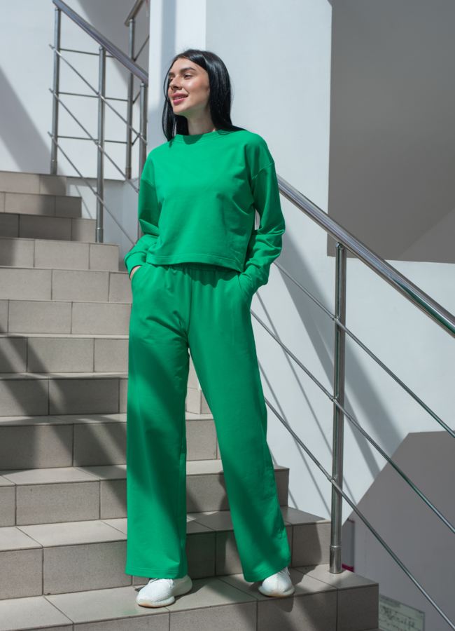 Джемпер женский зеленого цвета с длинным рукавом модель № 22918 универмаг малина