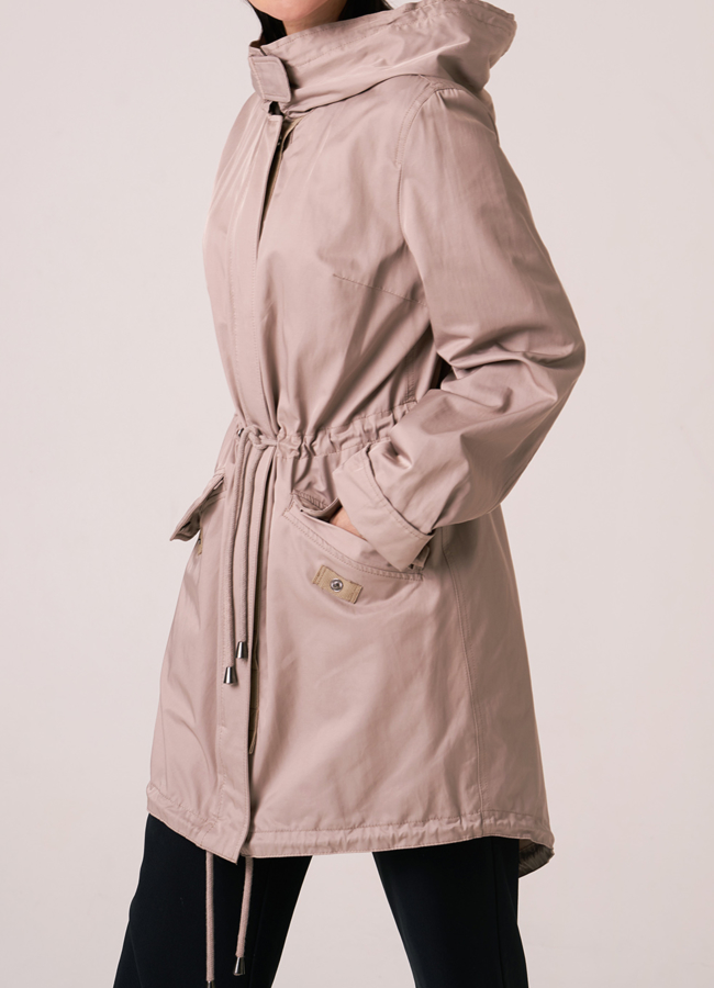 Парка с мехом бежевого цвета модель № 11898 в рассрочку