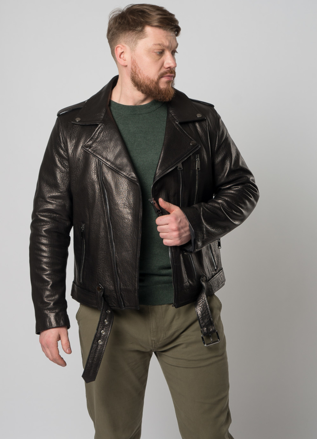 Мужская куртка из натуральной кожи модель № Е-49 универмаг малина