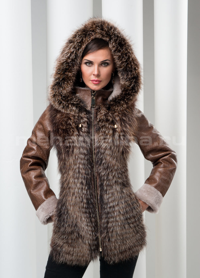фото Дубленка с лисой крокко модель № D-99 фото Дубленка с лисой крокко модель № D-99