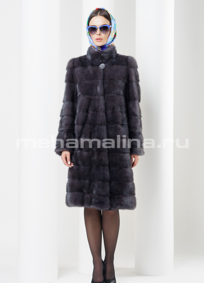 Шуба из норки, цвет графит модель № S-436 в кредит