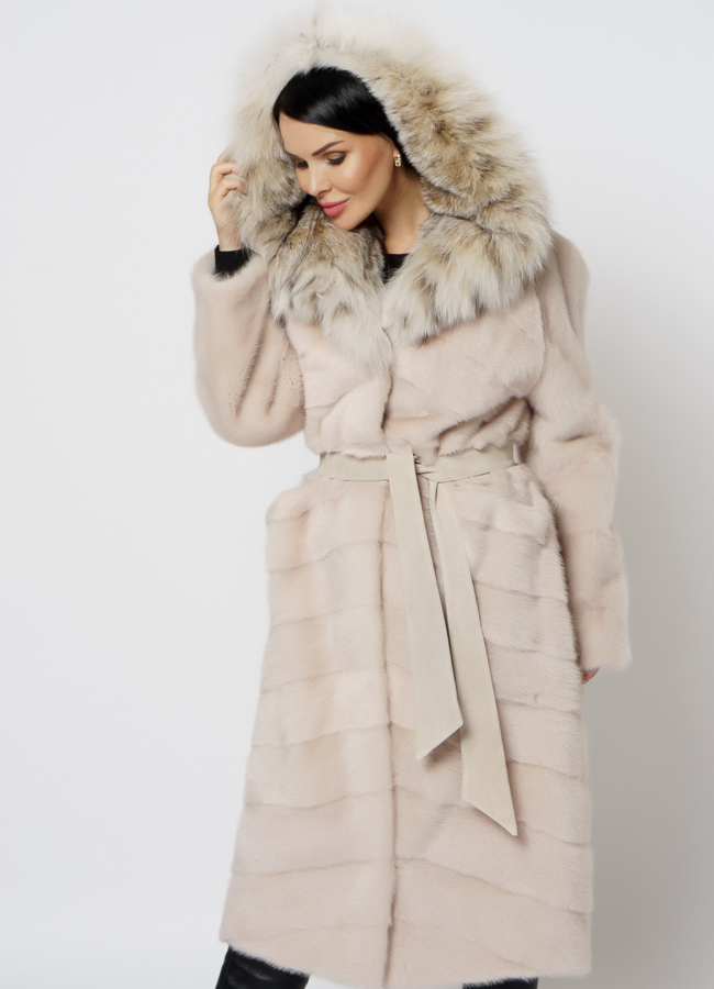 Норковая шуба с рысью модель № 1203 универмаг малина