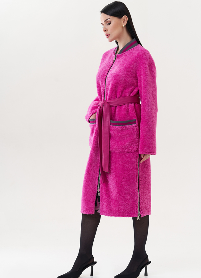 фото Двухсторонняя эко дубленка 