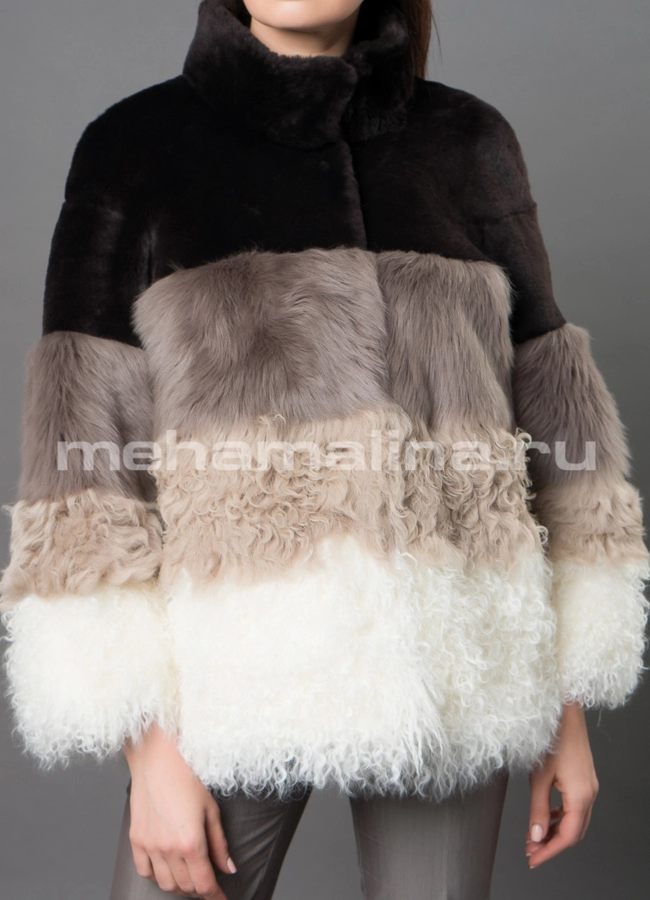 Укороченная шуба модель № D-244 универмаг малина