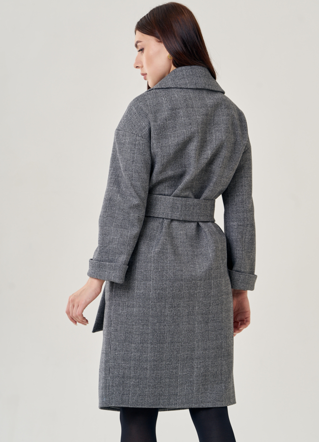 фото Пальто женское оверсайз с английским воротником модель № 22954