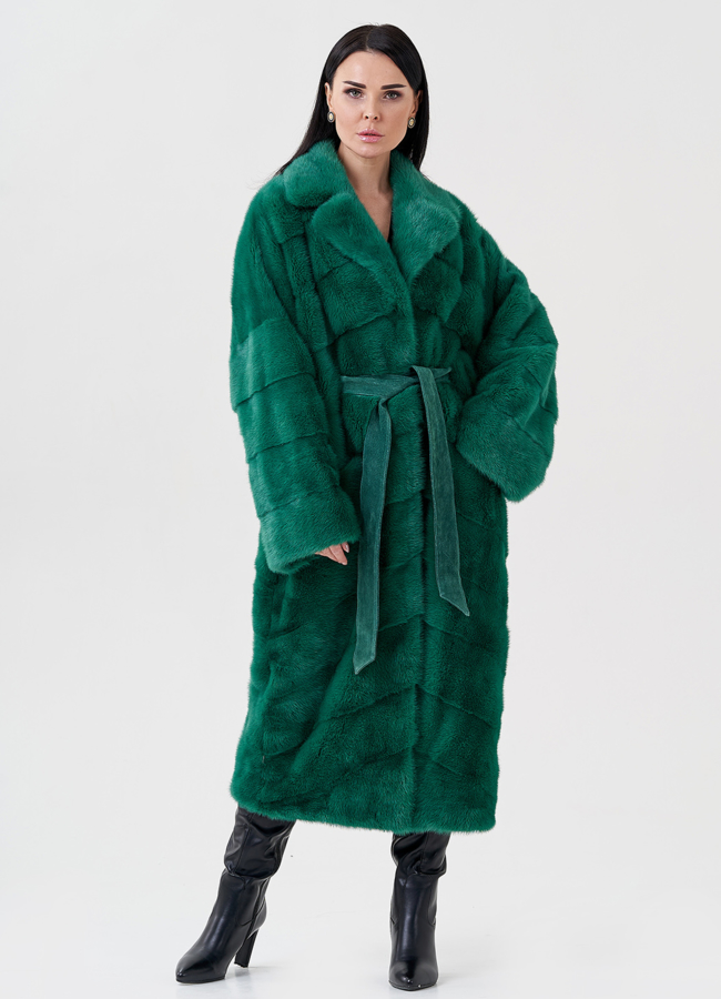 Норковая шуба с английским воротником  модель № 23820 универмаг малина