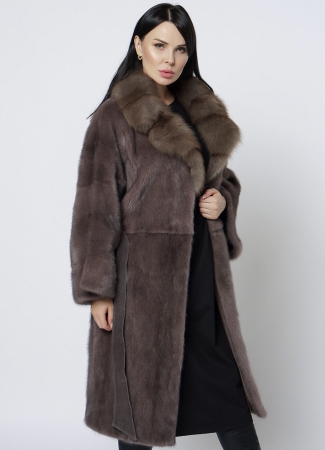 Шуба с английским воротником из куницы модель № 1205 универмаг малина