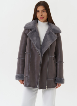 Женская дубленка из эко кожи