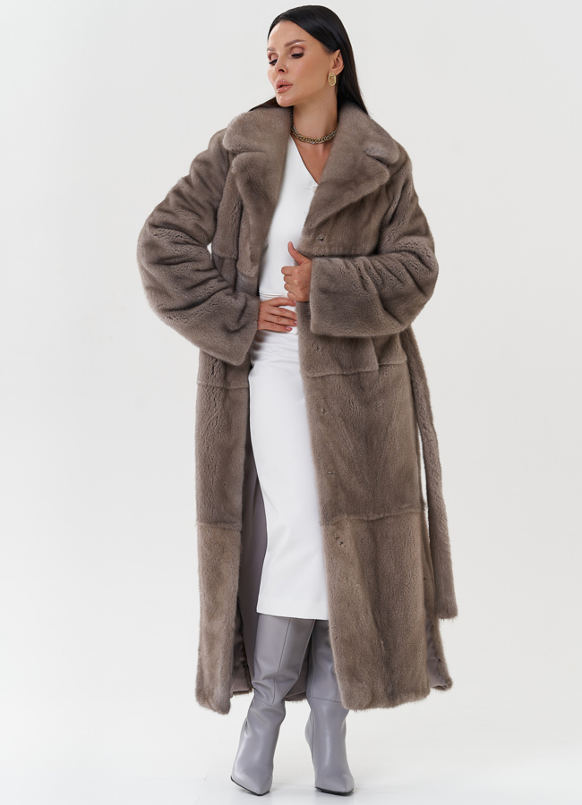 Длинная шуба из скандинавской норки модель № 27639 в рассрочку