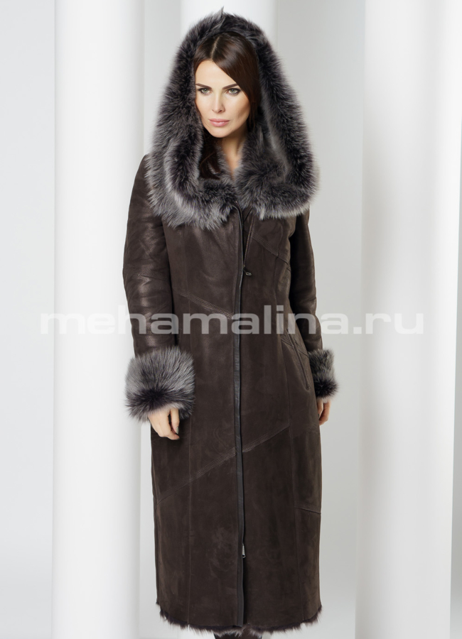 Дубленка OKSA модель № 7464 меха малина