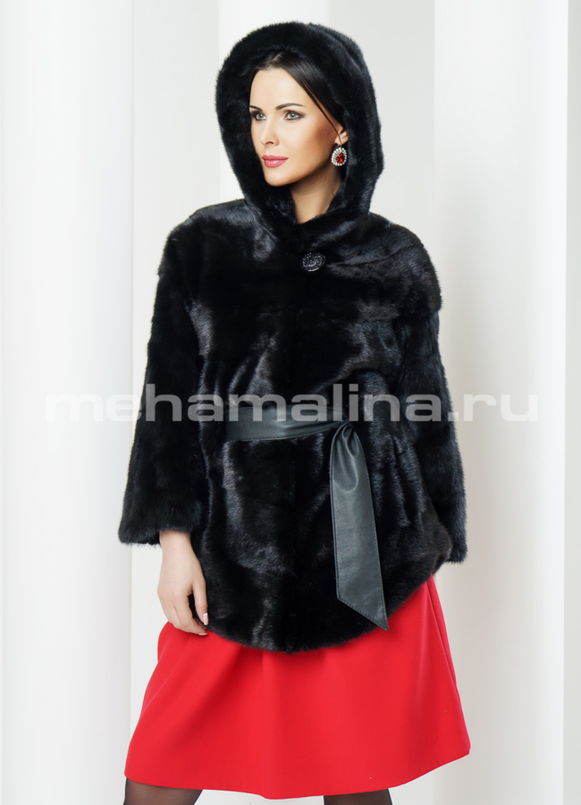 фото Укороченная шуба из норки модель № S-377