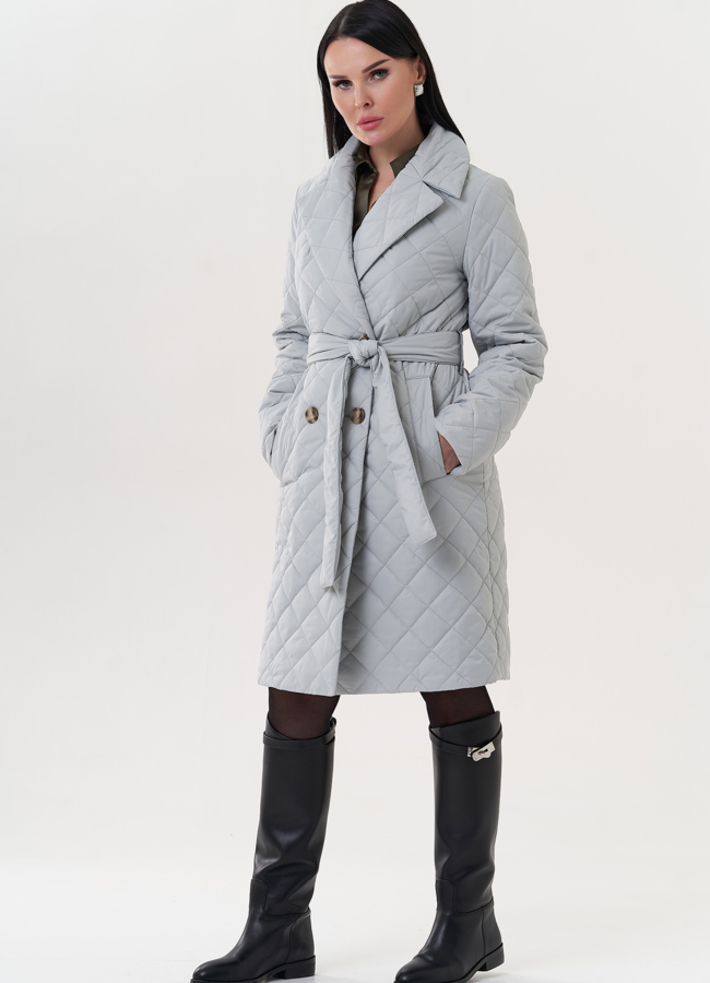 Женское полупальто в сером цвете модель № 26613 универмаг малина