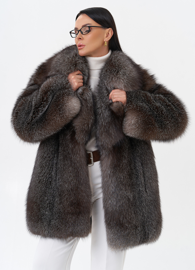 Шуба из финской лисы модель № 29479 универмаг малина