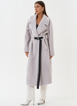 Пальто из шерсти с поясом