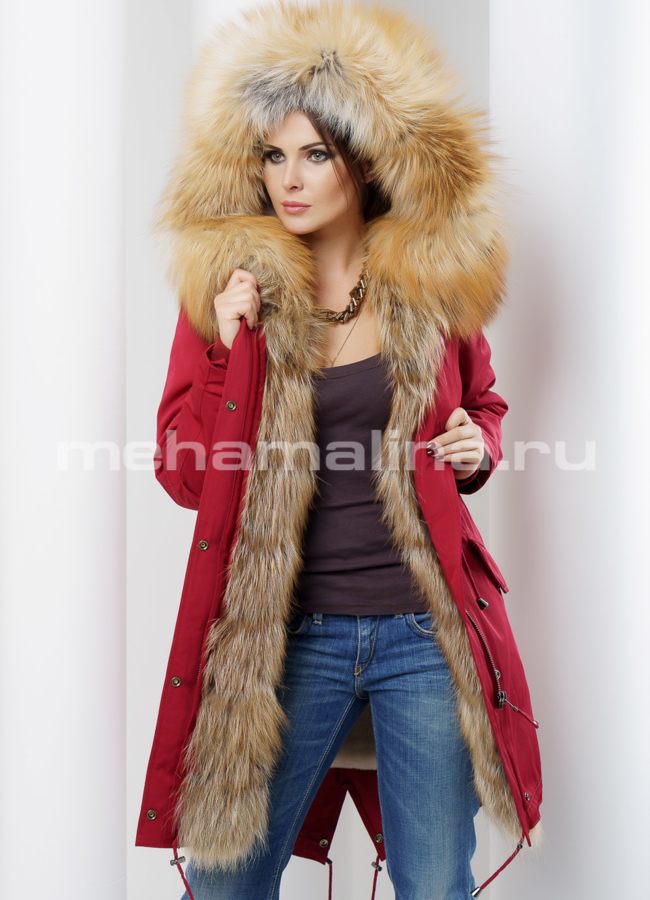 Меховая парка Malina siberian wear модель № П-86 меха малина