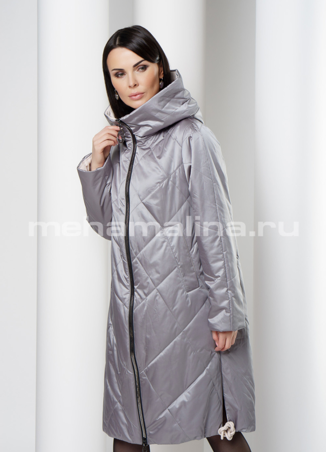 Пальто на молнии с капюшоном модель № 2192 универмаг малина