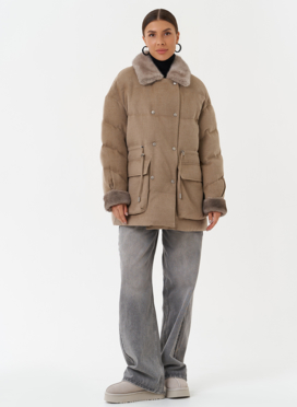 Полупальто с отделкой из меха норки