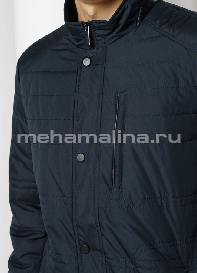 Куртка стеганая на кнопках, синего цвета модель № 1906 в рассрочку
