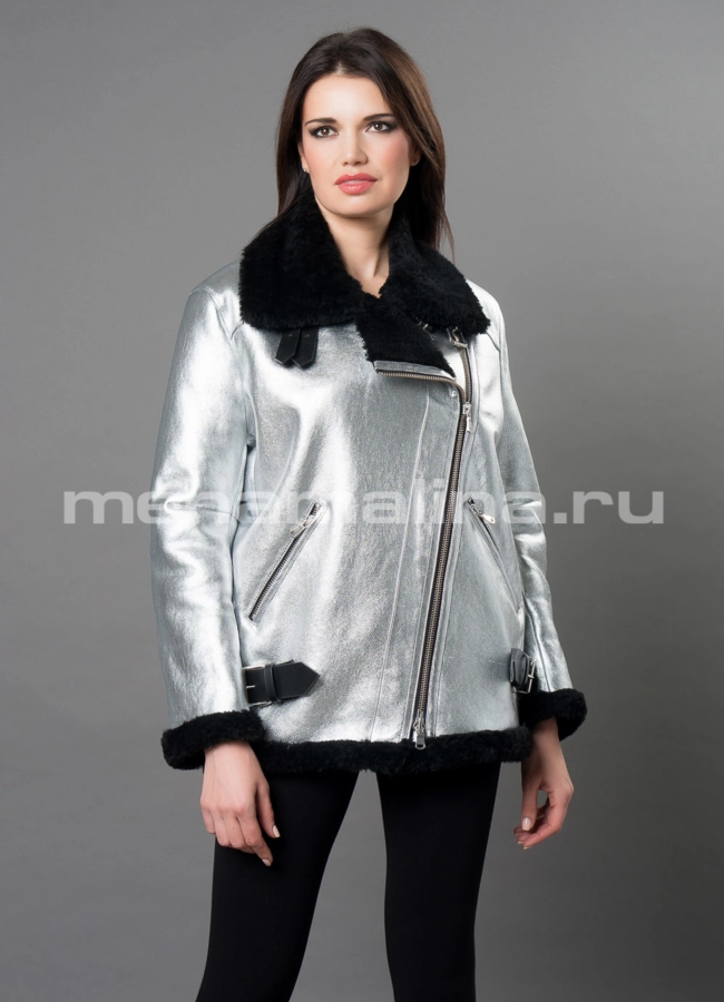 Дубленка Variance oversize модель № 52381 меха малина
