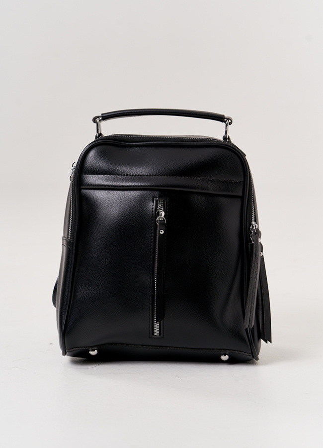 Рюкзак женский черного цвета из эко кожи модель № 5816-3 в кредит