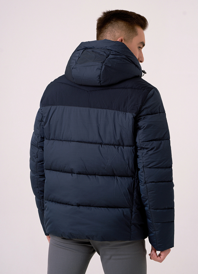 Куртка синего цвета на молнии с капюшоном модель № 925 универмаг малина