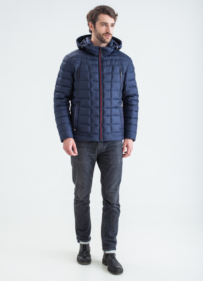 Мужская зимняя куртка модель № КМ-67 меха малина