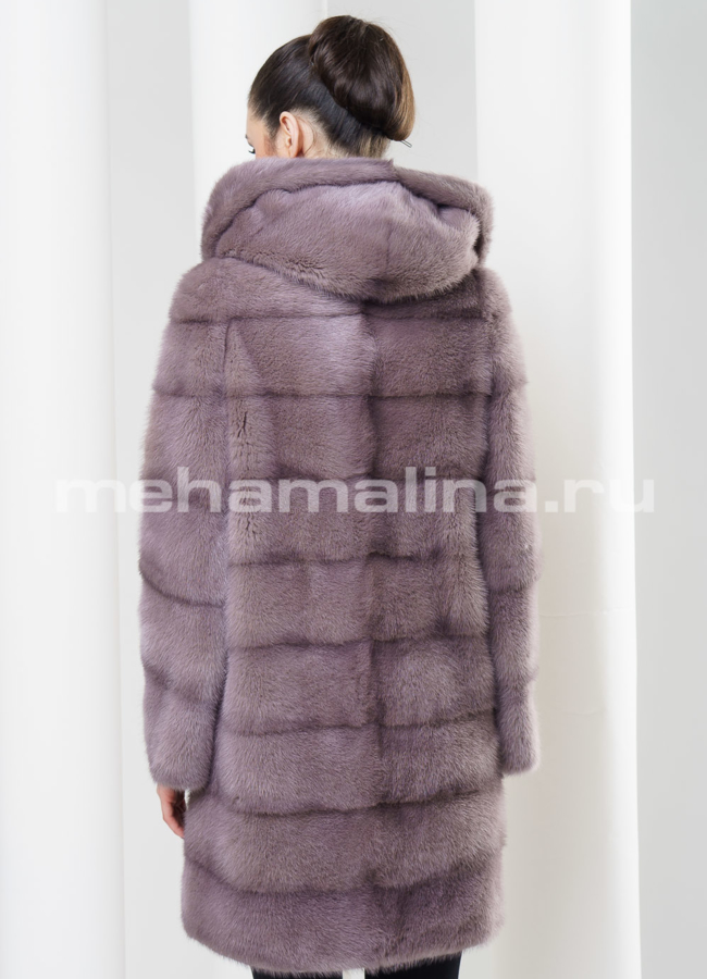 Шуба норка, поперечка, цвет лаванда модель № S-337 в кредит