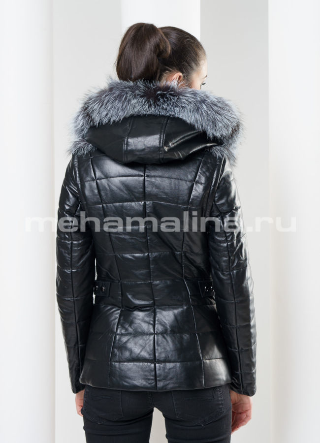 Кожаная куртка трансформер с чернобуркой модель № K-271 в кредит