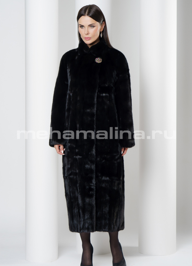Шуба из норки модель № S-706 меха малина