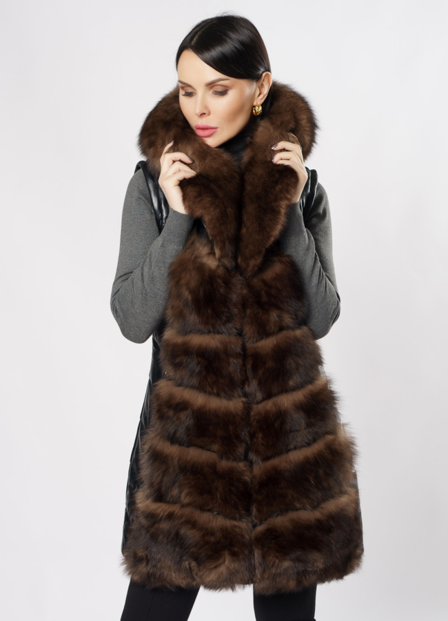 Пуховик трансформер из эко кожи черного цвета модель № 19244 универмаг малина