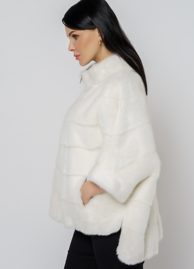 Белая короткая шуба модель № 1210 универмаг малина