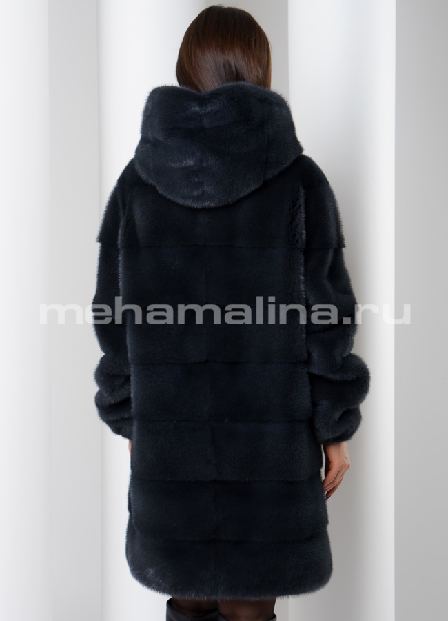 Шуба из скандинавской норки в цвете графит модель № S-506 в кредит