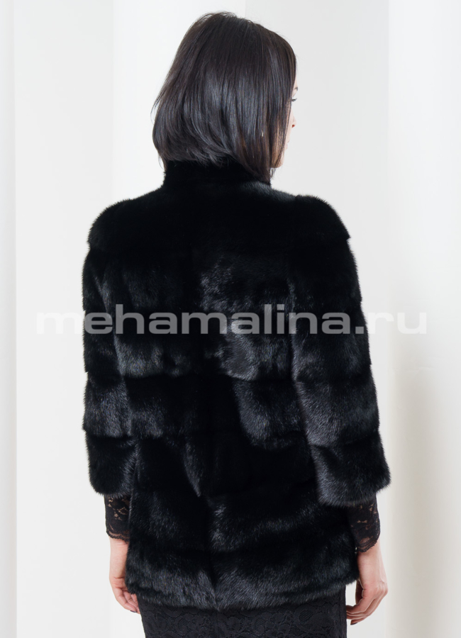 Шуба норка черного цвета модель № S-351 в кредит