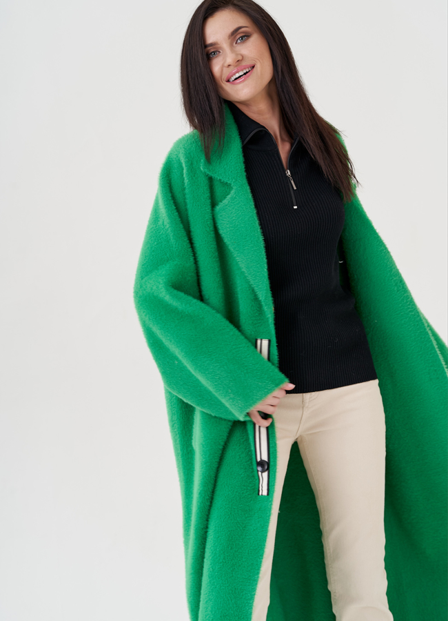 Длинный кардиган зеленого цвета модель № 78011 универмаг малина