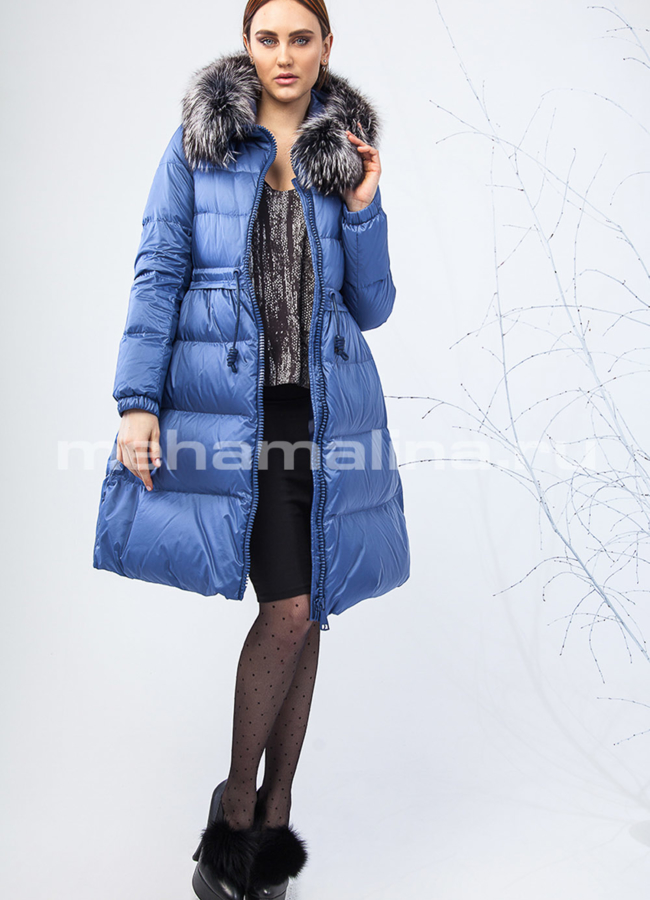 Пуховик с чернобуркой  модель № П-196 универмаг малина