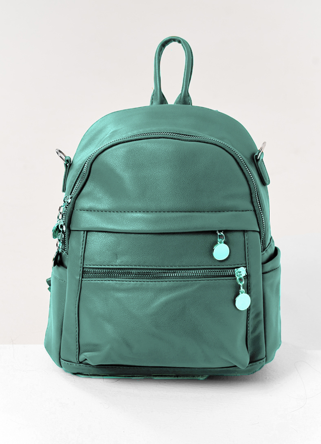 фото Сумка-рюкзак женская зеленого цвета модель № М-1