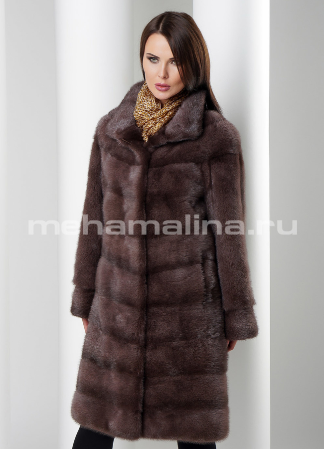 Шуба норка модель № S-537 универмаг малина
