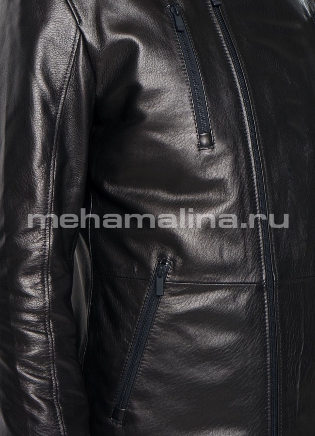 Кожаная куртка модель № KP-211 универмаг малина
