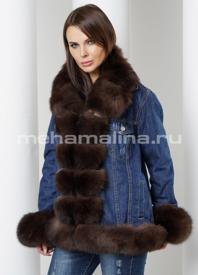 Джинсовая парка модель № П-211 универмаг малина