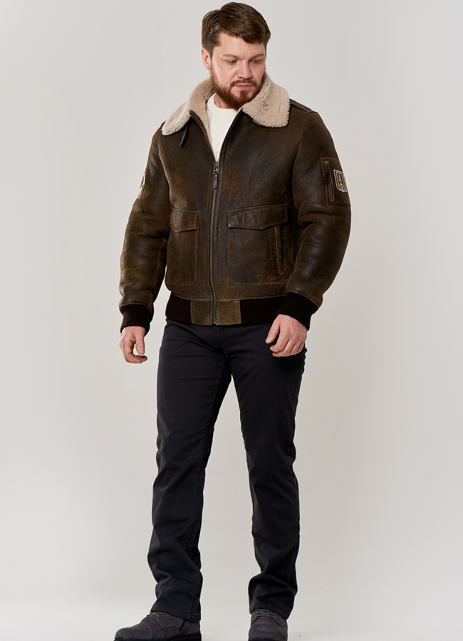 Куртка - пилот из овчины модель № DM-502 в кредит