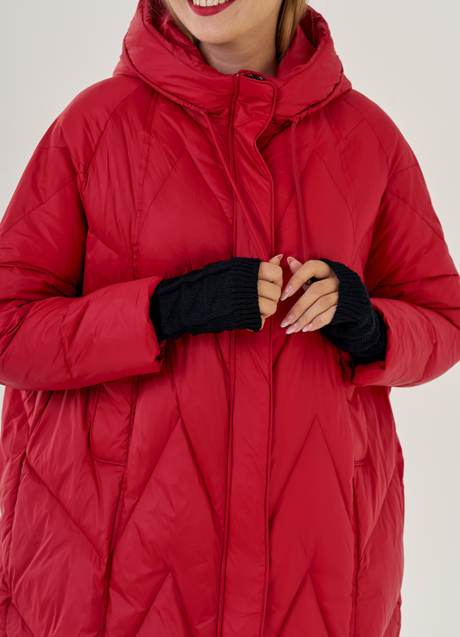 Женский пуховик оверсайз с капюшоном Malina Siberian модель № 23230 в кредит