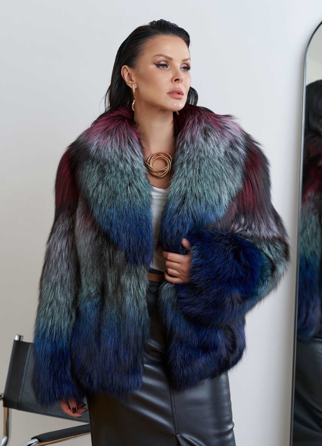 фото Шуба из меха чернобурки модель № 28591